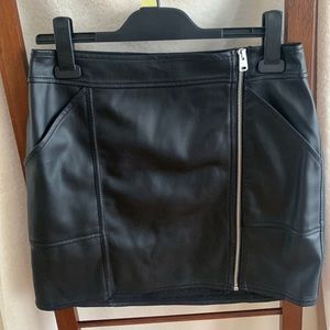 Black Faux Leather Skirt